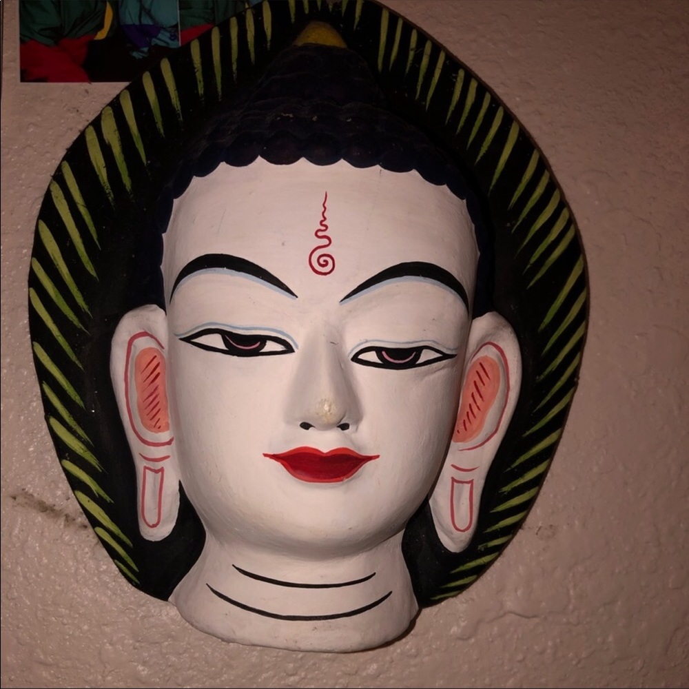 Hand made clay Buddha head